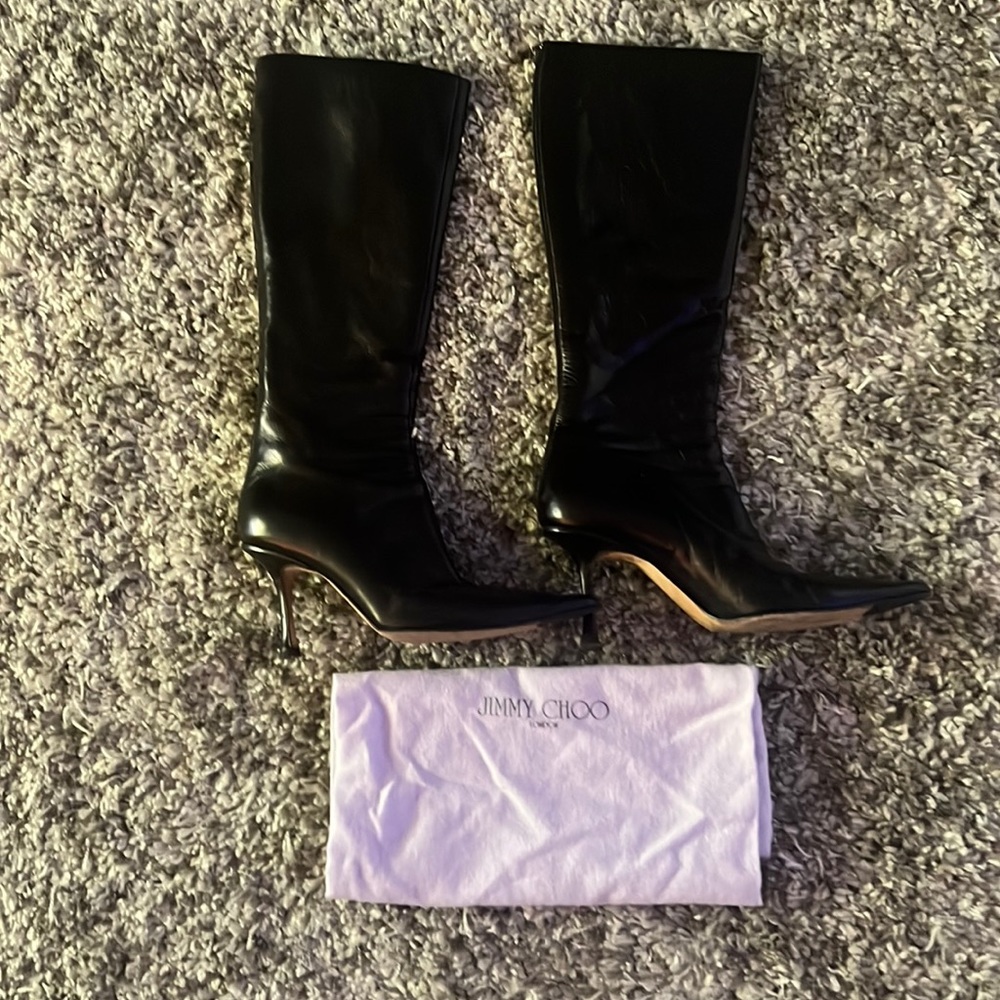Authentic Jimmy Choo Black Leather boots